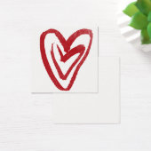 Eenvoudige Rode Waterverf Nesting Hearts 10 Notiti Vierkante Visitekaartjes (Bureau)