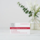 Eenvoudige rode & witte foto rode achterkant visit visitekaartje (Staand voorkant)