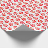 Eenvoudige rode witte Snoepjes met snoepriet op wi Cadeaupapier (Hoek)