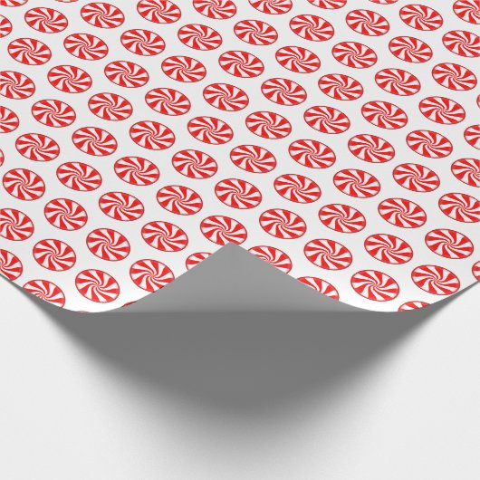 Eenvoudige rode witte Snoepjes met snoepriet op wi Cadeaupapier (Hoek)