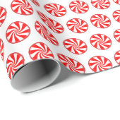 Eenvoudige rode witte Snoepjes met snoepriet op wi Cadeaupapier (Rol Hoek)