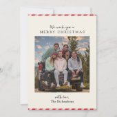 Eenvoudige rode witte streep Candy Cane Christmas  Kaart (Voorkant)