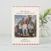 Eenvoudige rode witte streep Candy Cane Christmas  Kaart (Staand voorkant)