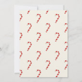 Eenvoudige rode witte streep Candy Cane Christmas  Kaart (Achterkant)