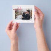 Eenvoudige rode, zachte kerstkaart flyer (Hand)