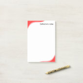 Eenvoudige rode & zwarte golven aanpasbaar post-it® notes (Op bureau)