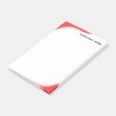 Eenvoudige rode & zwarte golven aanpasbaar post-it® notes (Schuin)