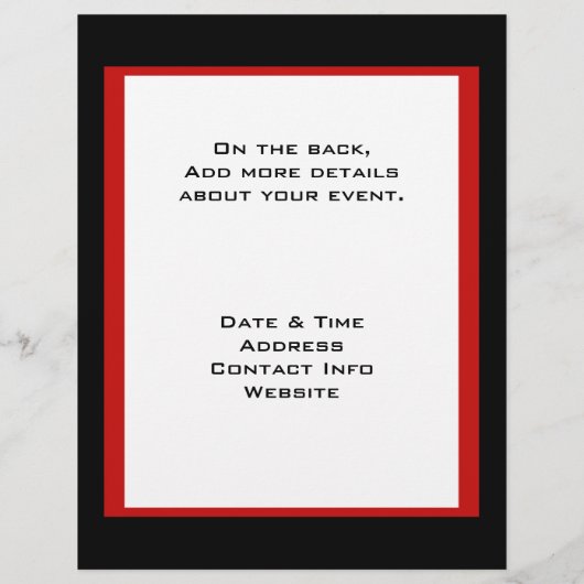 eenvoudige rode zwarte grens flyer (Achterkant)