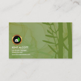 Eenvoudige rokerige Groene Vloeibare Landschapsman Visitekaartje