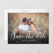 Eenvoudige Romance Foto Opslaan van de datum Brief Aankondigingskaart (Voorkant / Achterkant)