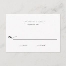 Eenvoudige Romance kalligrafie bruiloft antwoord