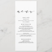 Eenvoudige Romance kalligrafie bruiloft menu (Voorkant)