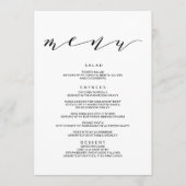 Eenvoudige Romance kalligrafie bruiloft menu (Voorkant)