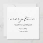 Eenvoudige Romance kalligrafie bruiloft receptie K Kaart (Voorkant)