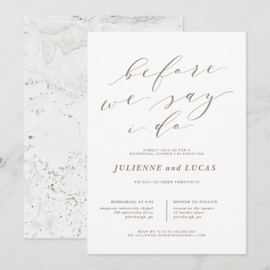 Eenvoudige Romance-kalligrafie-repetitie Kaart (Voorkant / Achterkant)