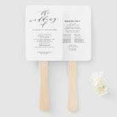 Eenvoudige Romance kalligrafie wo bruiloft program Handwaaier (Voorkant en achterkant)