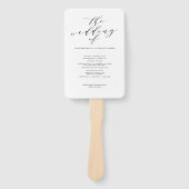 Eenvoudige Romance kalligrafie wo bruiloft program Handwaaier (Voorkant)