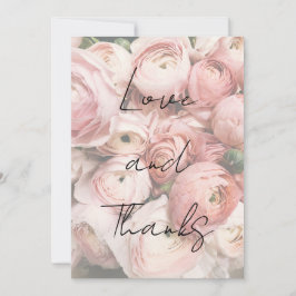 Eenvoudige romantische bloem kalligrafie script br bedankkaart