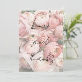 Eenvoudige romantische bloem kalligrafie script br bedankkaart (Staand voorkant)