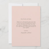 Eenvoudige romantische bloem kalligrafie script br bedankkaart (Achterkant)