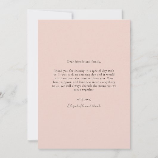 Eenvoudige romantische bloem kalligrafie script br bedankkaart (Achterkant)