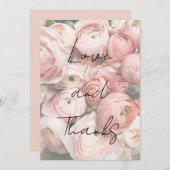 Eenvoudige romantische bloem kalligrafie script br bedankkaart (Voorkant / Achterkant)