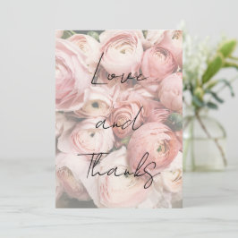 Eenvoudige romantische bloem kalligrafie script br bedankkaart