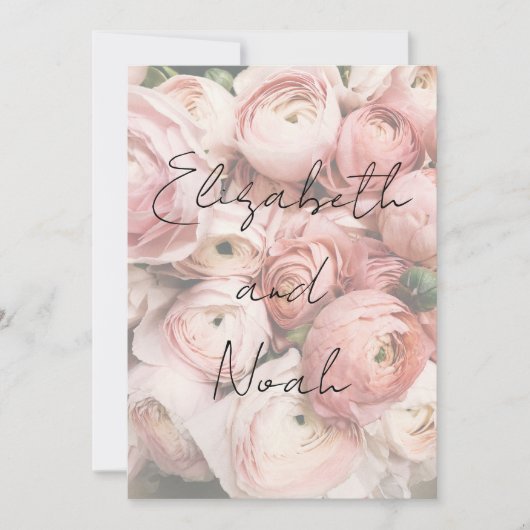 Eenvoudige romantische bloem kalligrafie script br kaart (Voorkant)