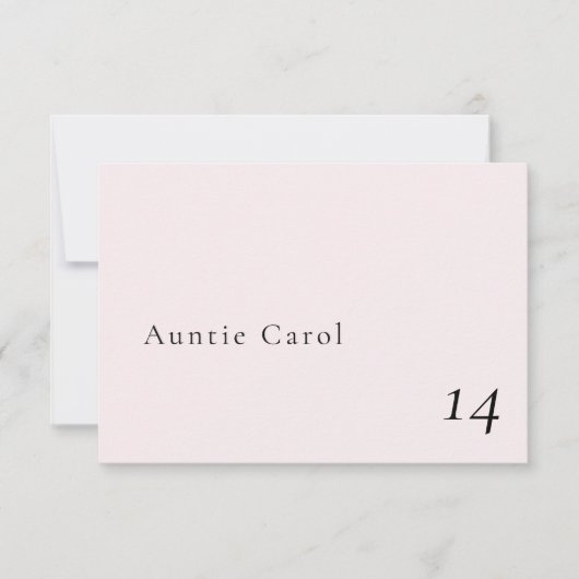 Eenvoudige Romantische Bord Blush Classic Place Ca (Voorkant)