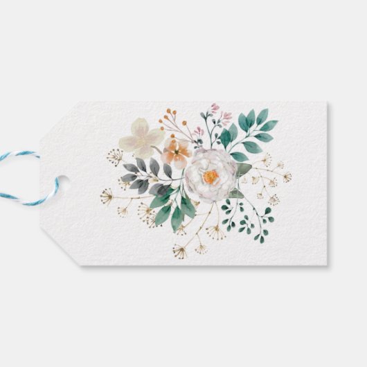 Eenvoudige Romantische Floral Wedding Cadeaulabel (Achterkant Horizontaal)