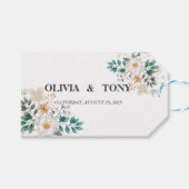 Eenvoudige Romantische Floral Wedding Cadeaulabel (Voorkant (Horizontaal))