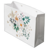 Eenvoudige Romantische Floral Wedding Groot Cadeauzakje (Achterkant Gekanteld)