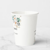 Eenvoudige Romantische Floral Wedding Papieren Bekers (Links)