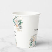 Eenvoudige Romantische Floral Wedding Papieren Bekers (Rechts)