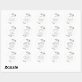 Eenvoudige Romantische Floral Wedding Ronde Sticker (Vel)
