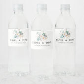 Eenvoudige Romantische Floral Wedding Waterfles Etiket (Flessen)