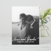 EENVOUDIGE ROMANTISCHE FOTO BRUILOFT BEDANKT HARTE (Staand voorkant)