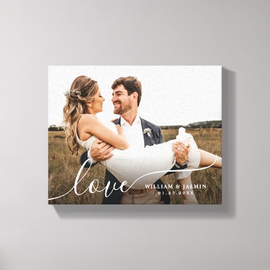 Eenvoudige romantische foto liefde kalligrafie scr canvas afdruk (Voorkant)