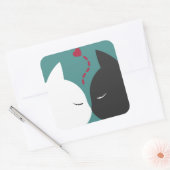 Eenvoudige romantische katten in liefde Sticker Se (Envelop)