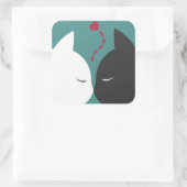 Eenvoudige romantische katten in liefde Sticker Se (Tas)