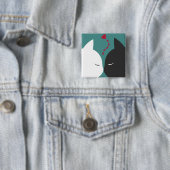 Eenvoudige Romantische katten in Love Pin Button (In situ)