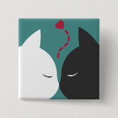 Eenvoudige Romantische katten in Love Pin Button (Voorkant)