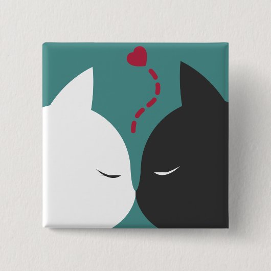 Eenvoudige Romantische katten in Love Pin Button (Voorkant)