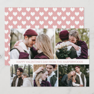 Eenvoudige Romantische Liefde Familie Valentijnsda Feestdagenkaart