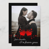 Eenvoudige romantische rode harten Holiday Kaart (Voorkant / Achterkant)