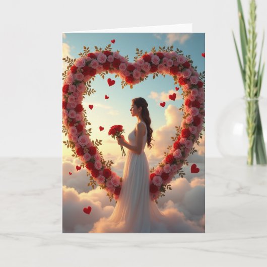 Eenvoudige Romantische Rozen Kaart (Voorkant)