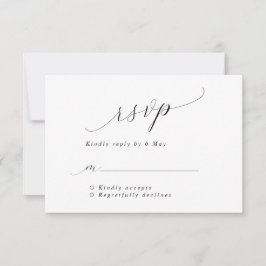Eenvoudige Romantische Script Bruiloft RSVP Kaart
