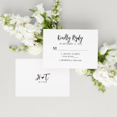 Eenvoudige Romantische Script Hart Monogram Bruilo RSVP Kaartje
