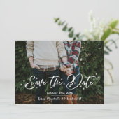Eenvoudige Romantische Script Starry Photo Save th Save The Date (Staand voorkant)