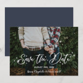 Eenvoudige Romantische Script Starry Photo Save th Save The Date (Voorkant / Achterkant)